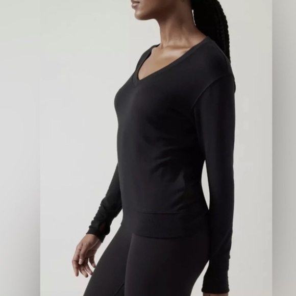 ATHLETA Sunrise V-Neck Sweatshirt Long Sleeve - Picture 3 of 10